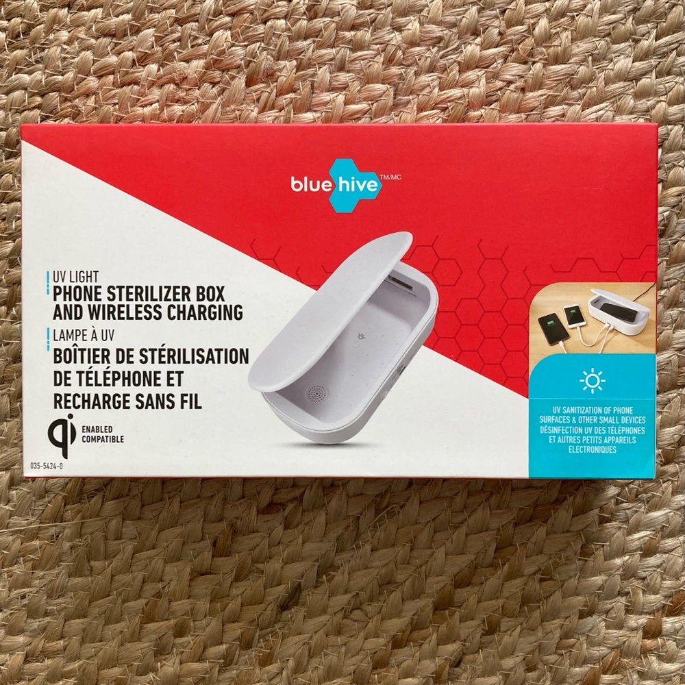 Bluehive Phone Sterilizer Box with Wireless Charging BNIB